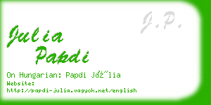 julia papdi business card